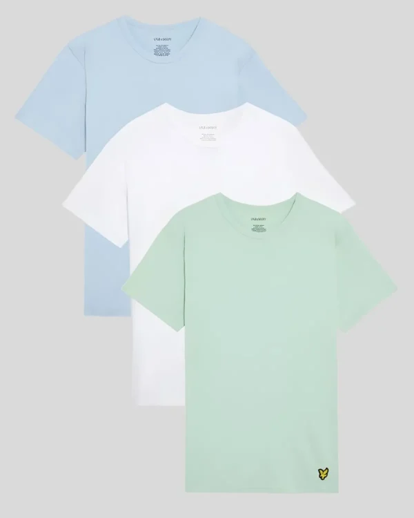 Lyle & Scott Geschenk-sets<Basic 3er Pack T-Shirt GreyedJade/Weiß/ChambrayBlau