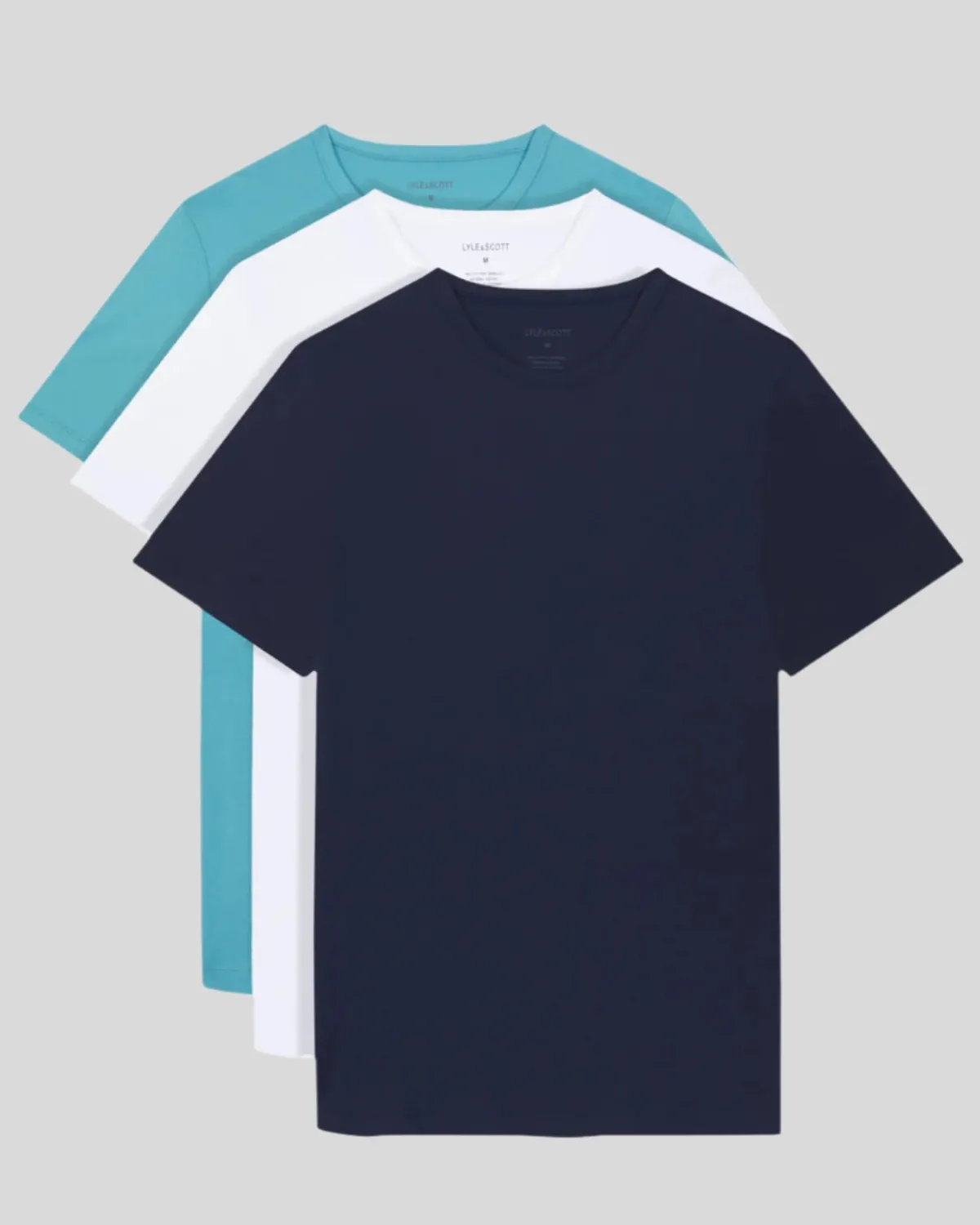 basic_er_pack_tshirt_0-3.webp Lyle & Scott Geschenk-sets<Basic 3er Pack T-Shirt AlpineSky/Weiß/ApresMarine