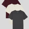 Lyle & Scott Geschenk-sets<Basic 3er Pack T-Shirt Gunmetal/Cove/Burgund