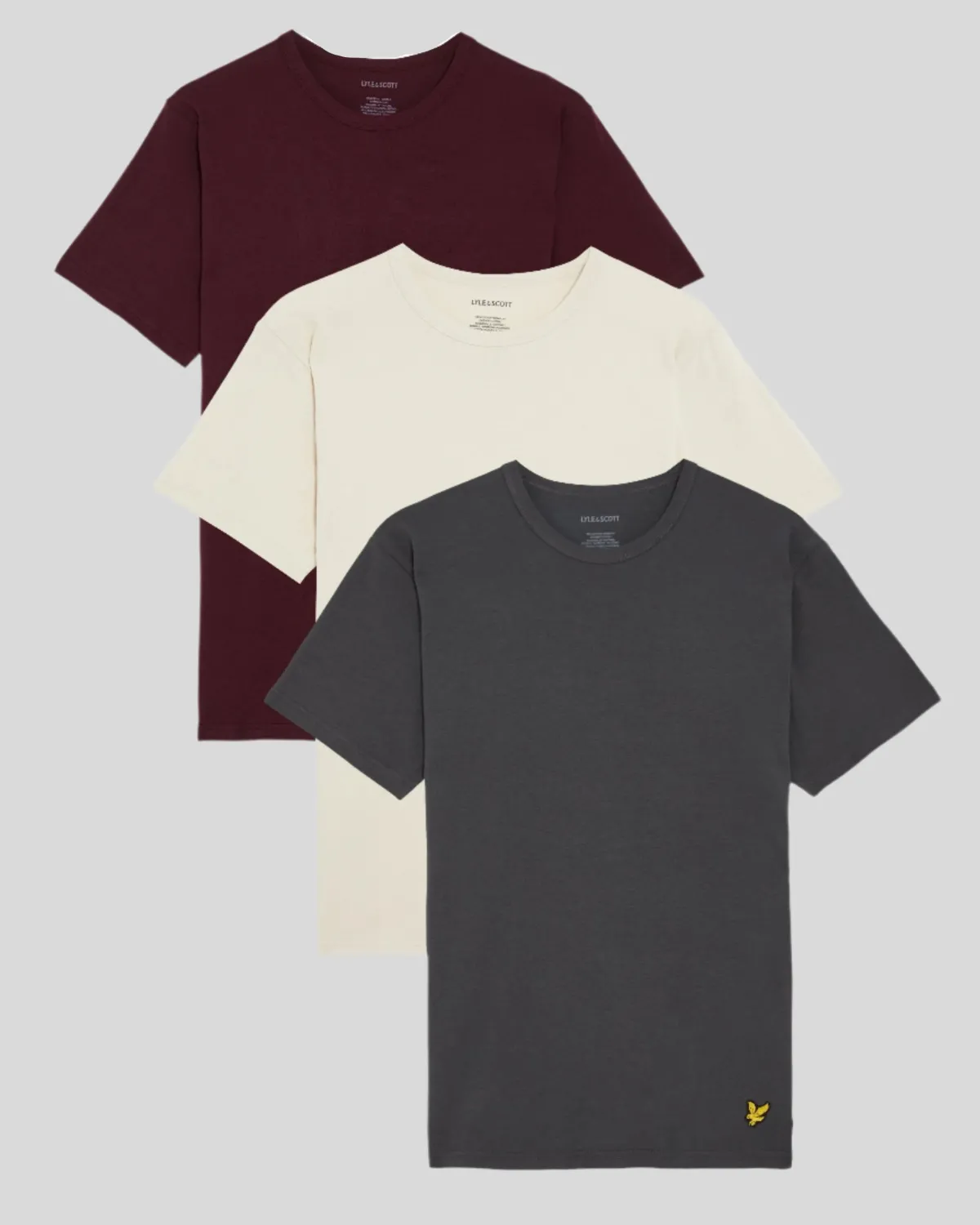 basic_er_pack_tshirt_0-4.webp Lyle & Scott Geschenk-sets<Basic 3er Pack T-Shirt Gunmetal/Cove/Burgund