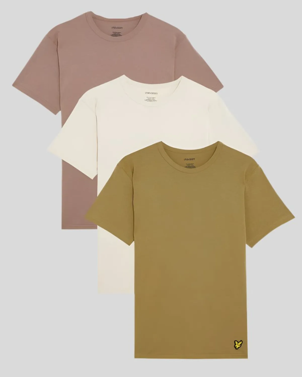 basic_er_pack_tshirt_0-5.webp Lyle & Scott Geschenk-sets<Basic 3er Pack T-Shirt GetrockneterKräuter/Bimsstein/Geweih