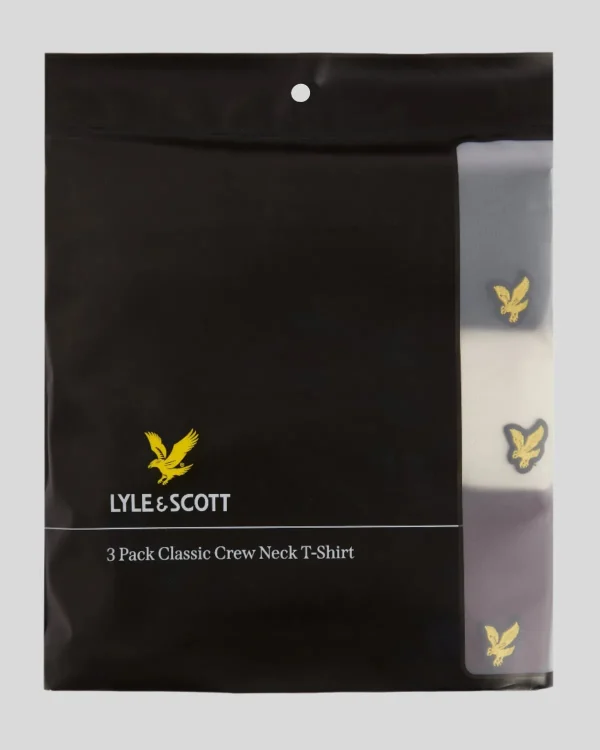 Lyle & Scott Geschenk-sets<Basic 3er Pack T-Shirt Gunmetal/Cove/Burgund