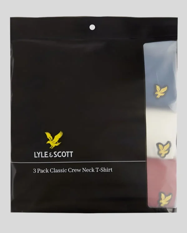 Lyle & Scott Geschenk-sets<Basic 3er Pack T-Shirt DunklerDenim/Jet-Stream/Erderot