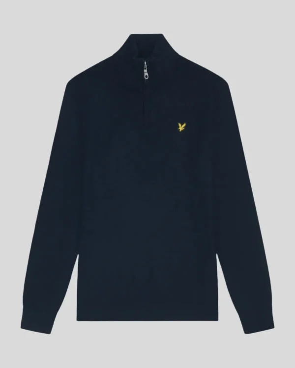 Lyle & Scott Pullover & Strickwaren<Baumwolle Merino 1/4 Reißverschluss Pullover DarkNavy