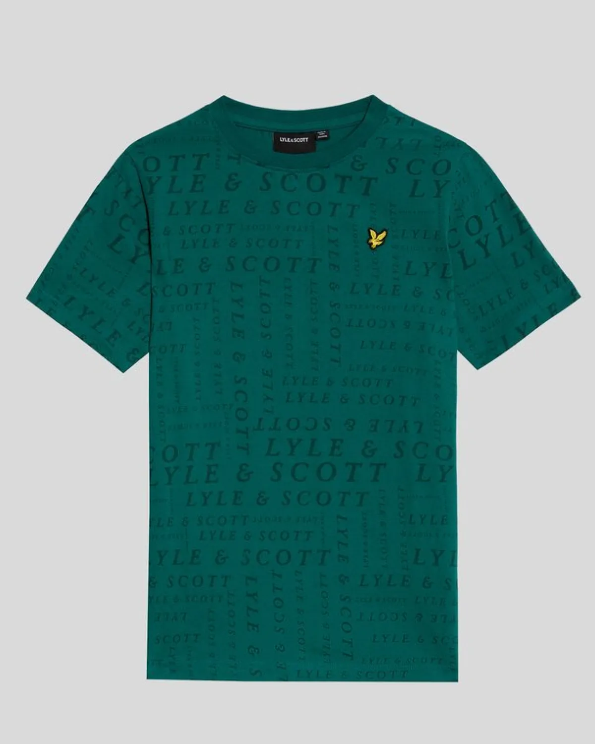 bedrucktes_tshirt_fr_kinder_0.webp Lyle & Scott Kinder Polos & T-shirts<Bedrucktes T-Shirt für Kinder DeepEmerald