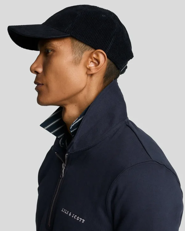 Lyle & Scott Drehbuchsticke<Bestickter Pullover mit 1/4 Reißverschluss und Kragen DarkNavy/Cove