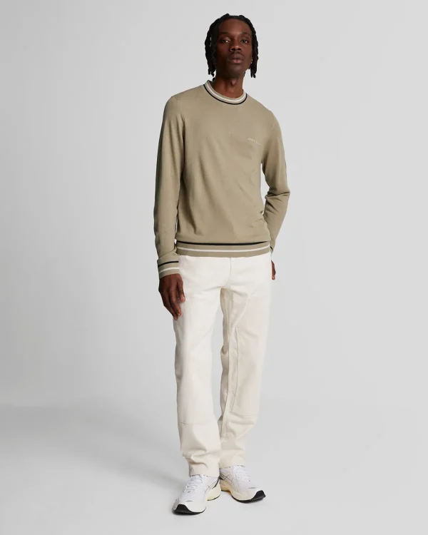 Lyle & Scott Drehbuchsticke | Pullover & Strickwaren<Bestickter Pullover mit Rundhalsausschnitt SageUniform