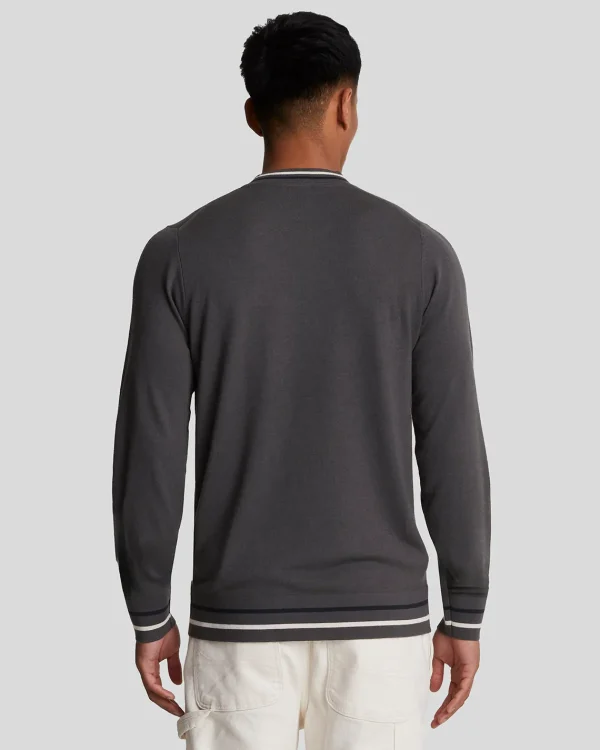 Lyle & Scott Drehbuchsticke | Pullover & Strickwaren<Bestickter Pullover mit Rundhalsausschnitt Gunmetal