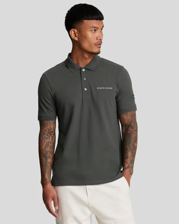 Lyle & Scott Drehbuchsticke | Polohemden<Besticktes Polohemd Gunmetal/Cove