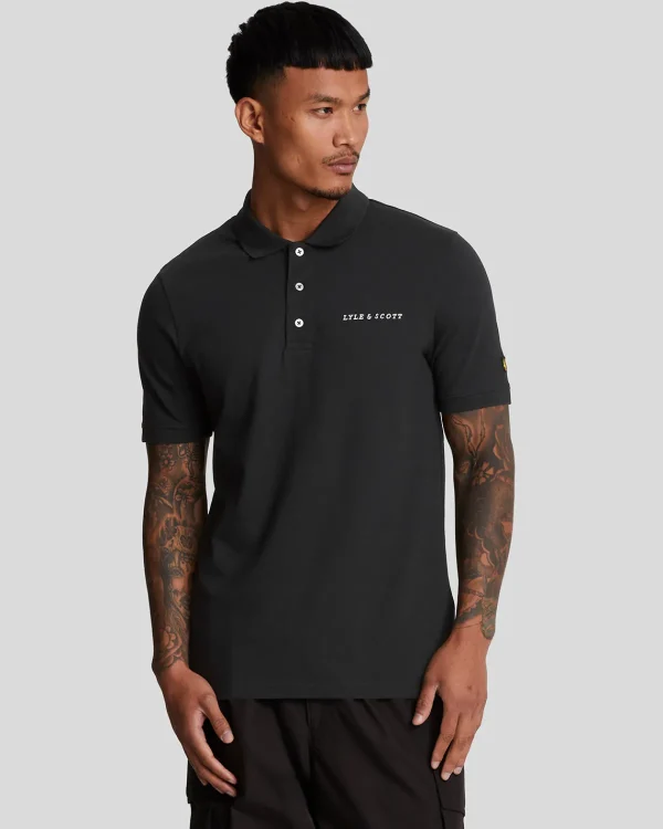 Lyle & Scott Drehbuchsticke | Polohemden<Besticktes Polohemd JetBlack/White