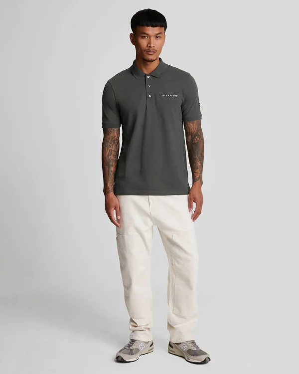 Lyle & Scott Drehbuchsticke | Polohemden<Besticktes Polohemd Gunmetal/Cove