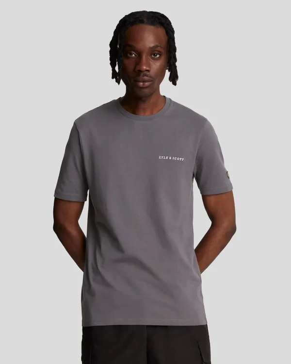 Lyle & Scott Drehbuchsticke<Besticktes T-Shirt Gunmetal/Cove