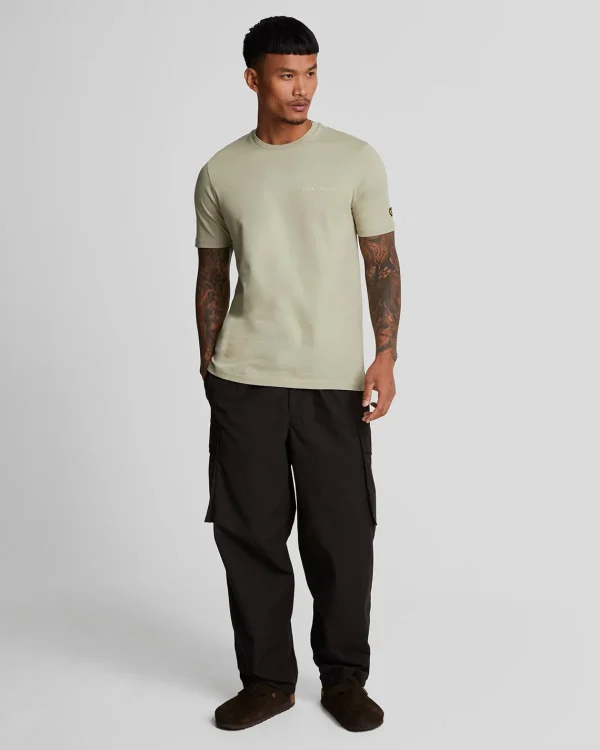 Lyle & Scott Drehbuchsticke | T-shirts<Besticktes T-Shirt DriedSage/Cove
