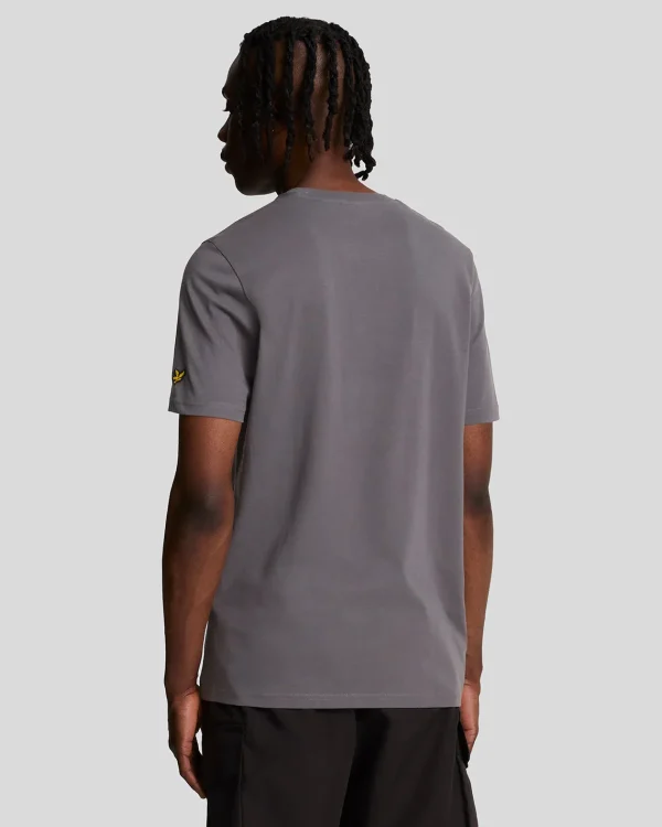 Lyle & Scott Drehbuchsticke<Besticktes T-Shirt Gunmetal/Cove