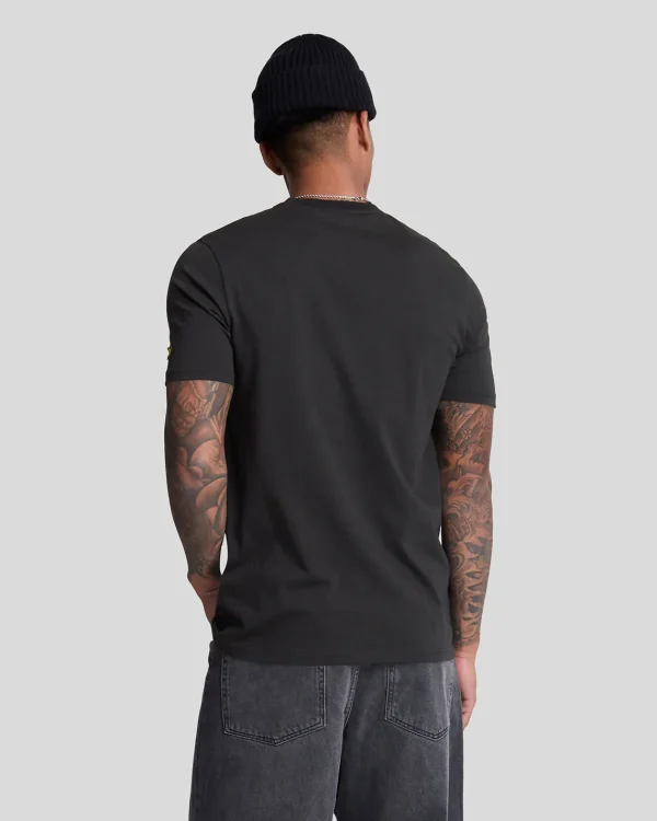Lyle & Scott Drehbuchsticke | T-shirts<Besticktes T-Shirt JetBlack/White
