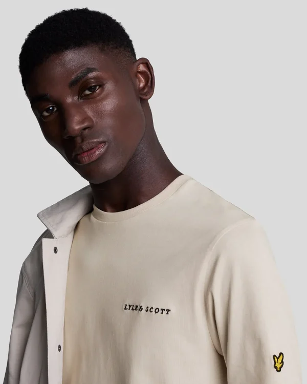 Lyle & Scott Drehbuchsticke | T-shirts<Besticktes T-Shirt Cove/DarkNavy