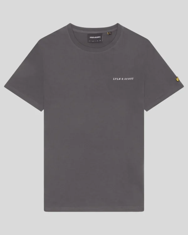 Lyle & Scott Drehbuchsticke<Besticktes T-Shirt Gunmetal/Cove