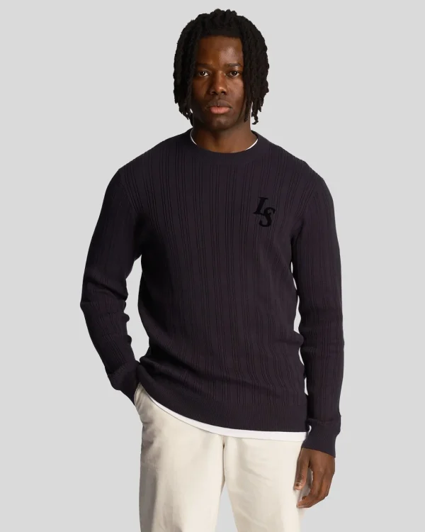 Lyle & Scott Drehbuchsticke<Club Emblem Rundhals-Pullover DunkleMarine