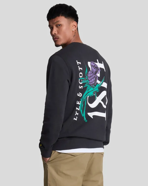 Lyle & Scott Vermächtnis | Sweatshirts<Distel Flora Bedrucktes Sweatshirt mit Rundhalsausschnitt Saddle