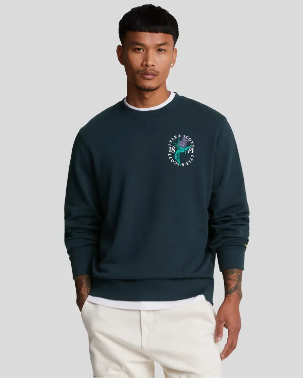 Lyle & Scott Vermächtnis | Sweatshirts<Distel Flora Bedrucktes Sweatshirt mit Rundhalsausschnitt DarkNavy
