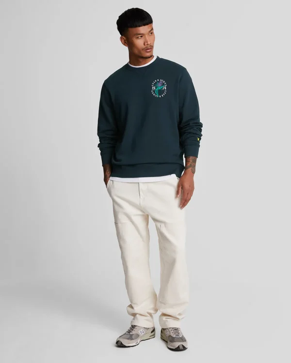 Lyle & Scott Vermächtnis | Sweatshirts<Distel Flora Bedrucktes Sweatshirt mit Rundhalsausschnitt DarkNavy