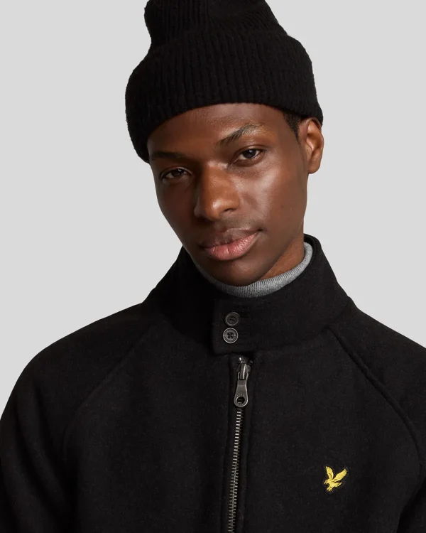 Lyle & Scott Vermächtnis<Double Face Wolle Harrington Jacke JetBlack