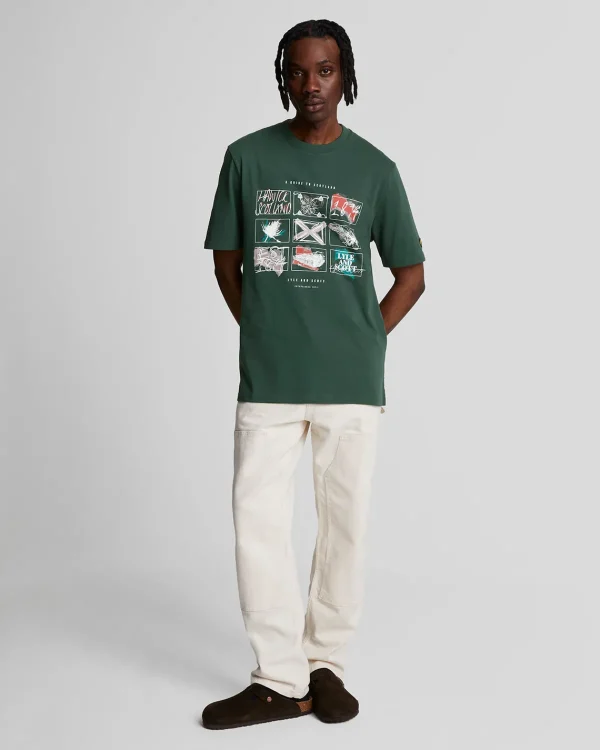 Lyle & Scott Vermächtnis | T-shirts<Ein Führer durch Schottland Grafik T-Shirt ArgyleTeal