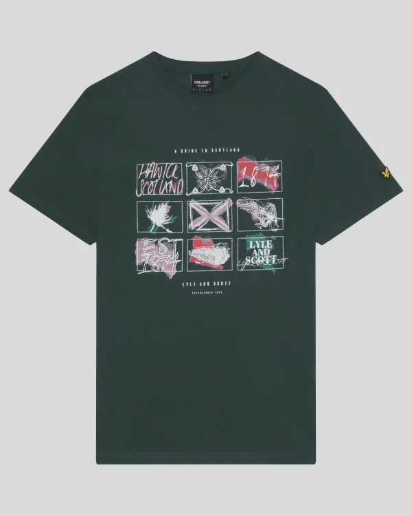 Lyle & Scott Vermächtnis | T-shirts<Ein Führer durch Schottland Grafik T-Shirt ArgyleTeal