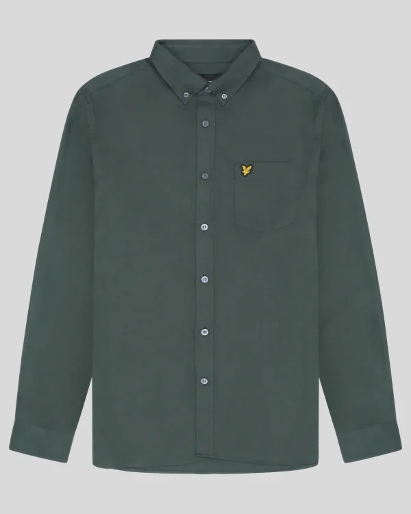 Lyle & Scott Groß & Groß | Übergrößen<Einfarbiges Flanellhemd DeepGreen
