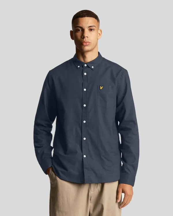Lyle & Scott Hemden<Einfarbiges Flanellhemd Gunmetal