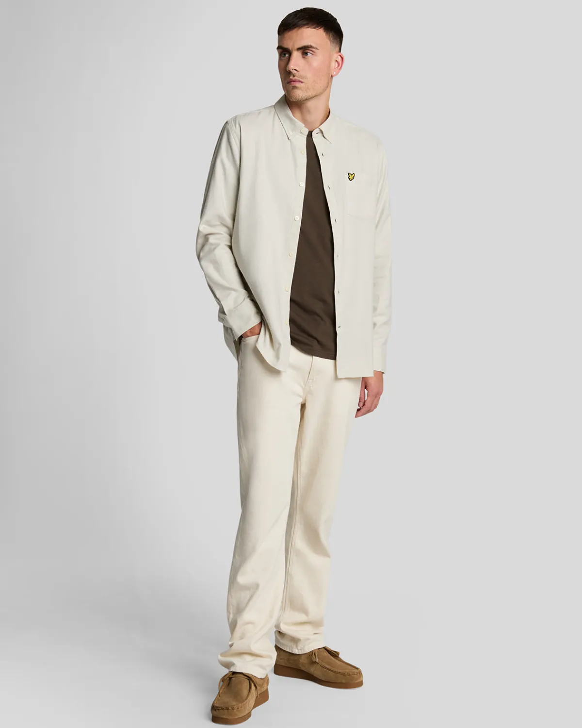 einfarbiges_flanellhemd_1.webp Lyle & Scott Vermächtnis | Hemden<Einfarbiges Flanellhemd Canvas