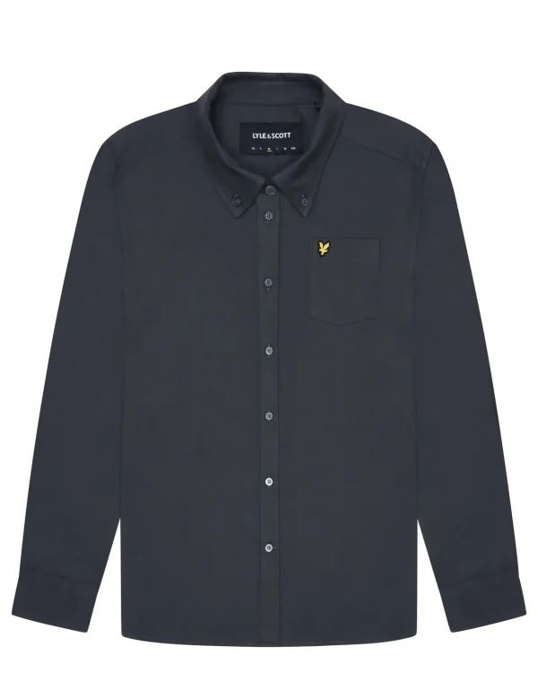 Lyle & Scott Hemden<Einfarbiges Flanellhemd Gunmetal