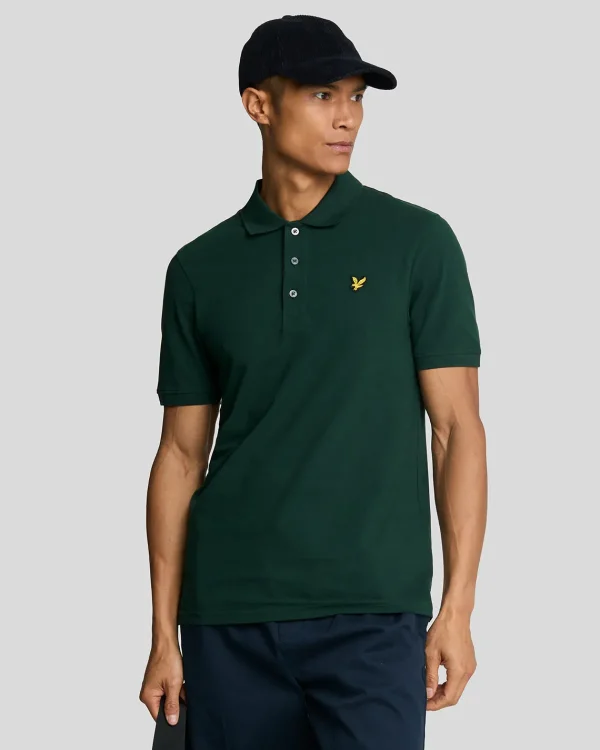 Lyle & Scott Grundlegendes | Polohemden<Einfarbiges Polohemd Dunkelgrün