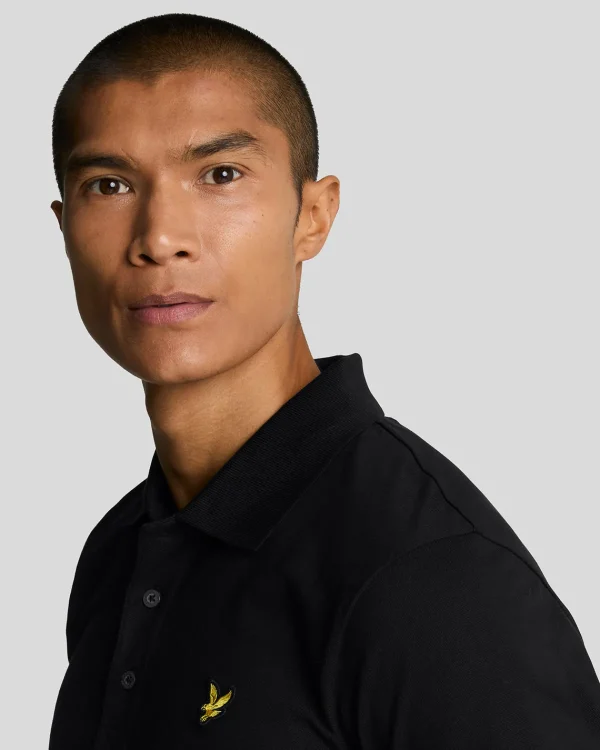 Lyle & Scott Grundlegendes | Polohemden<Einfarbiges Polohemd Pechschwarz
