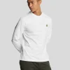 Lyle & Scott Grundlegendes | T-shirts<Einfarbiges T-Shirt mit langen Ärmeln Weiss