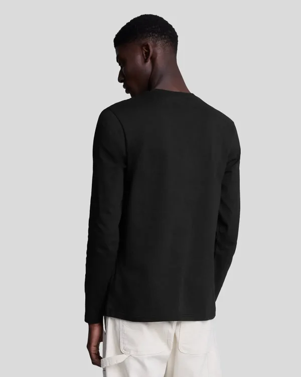 Lyle & Scott Grundlegendes | T-shirts<Einfarbiges T-Shirt mit langen Ärmeln Pechschwarz