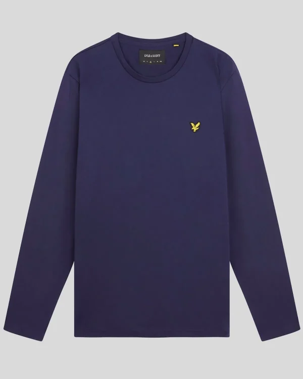 Lyle & Scott Grundlegendes | T-shirts<Einfarbiges T-Shirt mit langen Ärmeln Marine