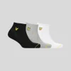 Lyle & Scott Socken<3er Pack Knöchelsocken BrightWhite/GreyMarl/Black