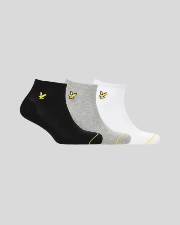 Lyle & Scott Socken<3er Pack Knöchelsocken BrightWhite/GreyMarl/Black