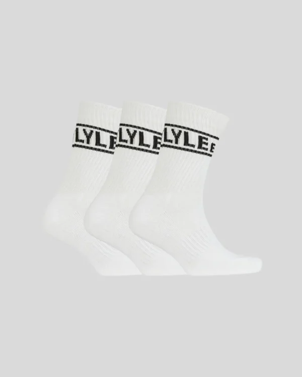 Lyle & Scott Socken<3er Pack Logo Sport Socken HellesWeiss