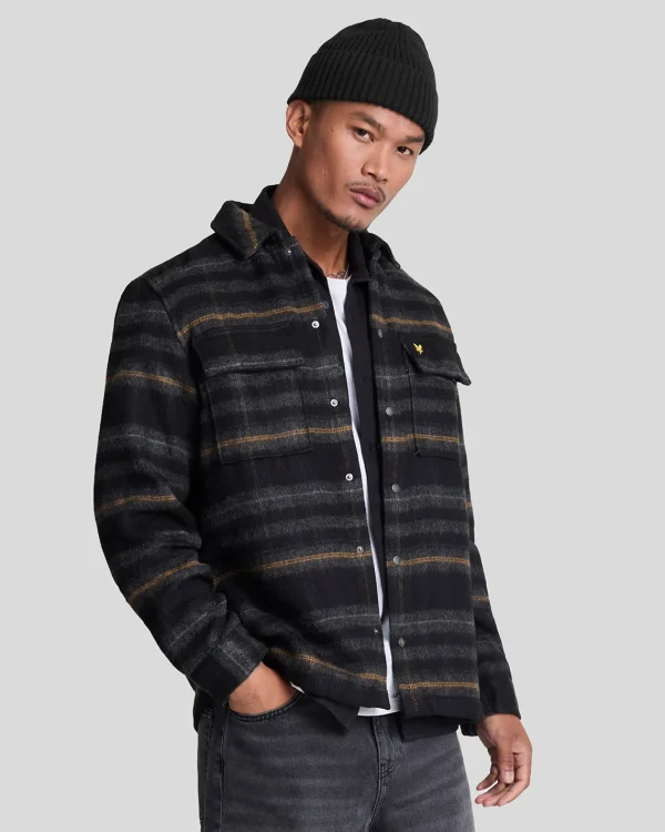 Lyle & Scott Vermächtnis<Gebürstetes Tartan Überhemd JetBlack