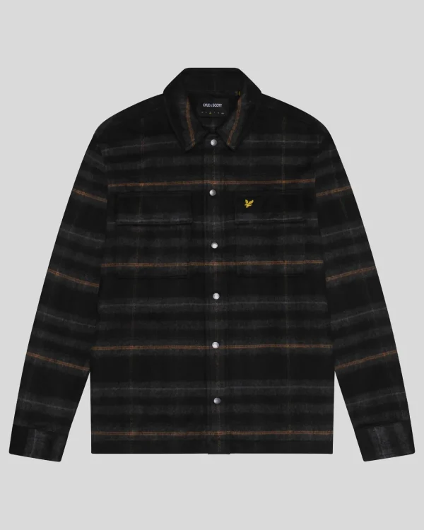 Lyle & Scott Vermächtnis<Gebürstetes Tartan Überhemd JetBlack