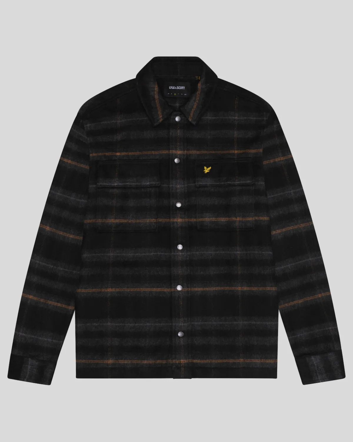 gebrstetes_tartan_berhemd_4.webp Lyle & Scott Vermächtnis<Gebürstetes Tartan Überhemd JetBlack