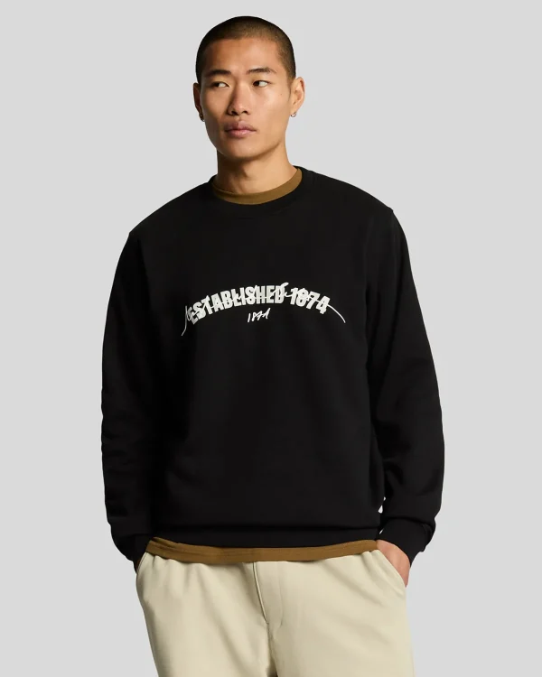 Lyle & Scott Vermächtnis | Sweatshirts<Gegründet 1874 Grafik Rundhalsausschnitt Sweatshirt JetBlack