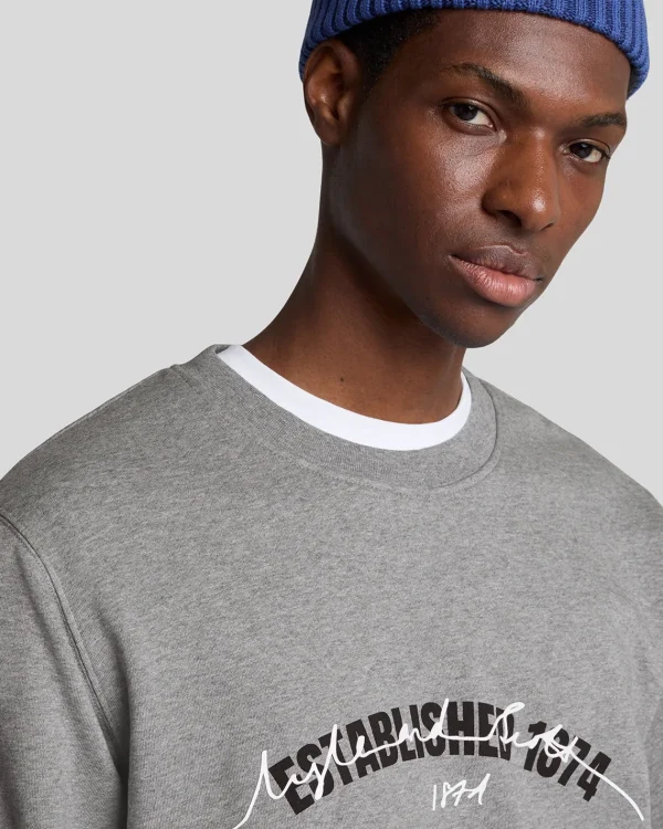 Lyle & Scott Vermächtnis | Sweatshirts<Gegründet 1874 Grafik Rundhalsausschnitt Sweatshirt MidGreyMarl