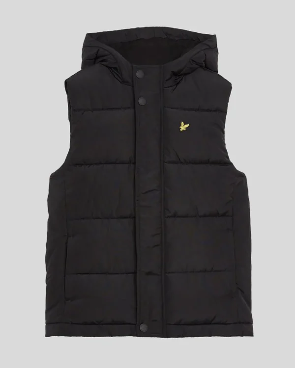 Lyle & Scott Kinder Mäntel & Jacken<Gepolsterte Kapuzenweste für Kinder JetBlack