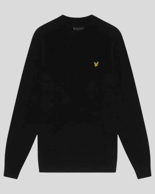 Lyle & Scott Pullover & Strickwaren<Gerippter Pullover mit Rundhalsausschnitt JetBlack