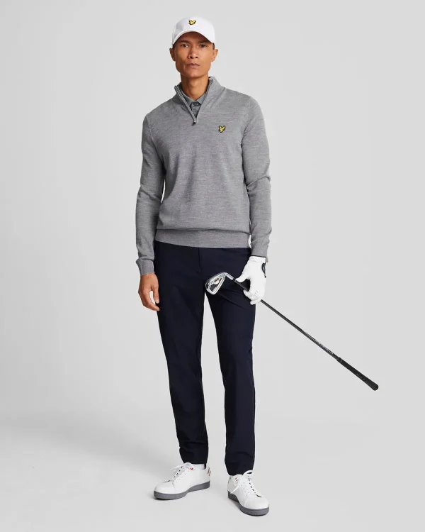 Lyle & Scott Golf<Golf 1/4 Zip Merino Pullover MidGreyMarl