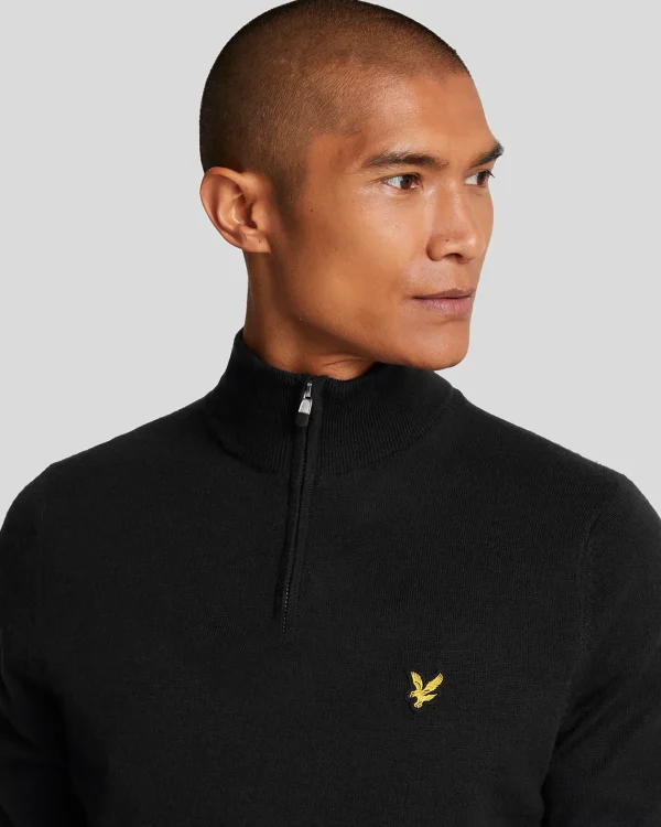 Lyle & Scott Golf | Pullover & Strickwaren<Golf 1/4 Zip Merino Pullover JetBlack