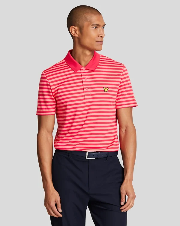 Lyle & Scott Golf | Polohemden<Golf Breitstreifen-Poloshirt BirdieRed/RedBud